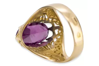 Amethyst 14 Karat Gelbgold Ring Vintage Schmuck vrc020y